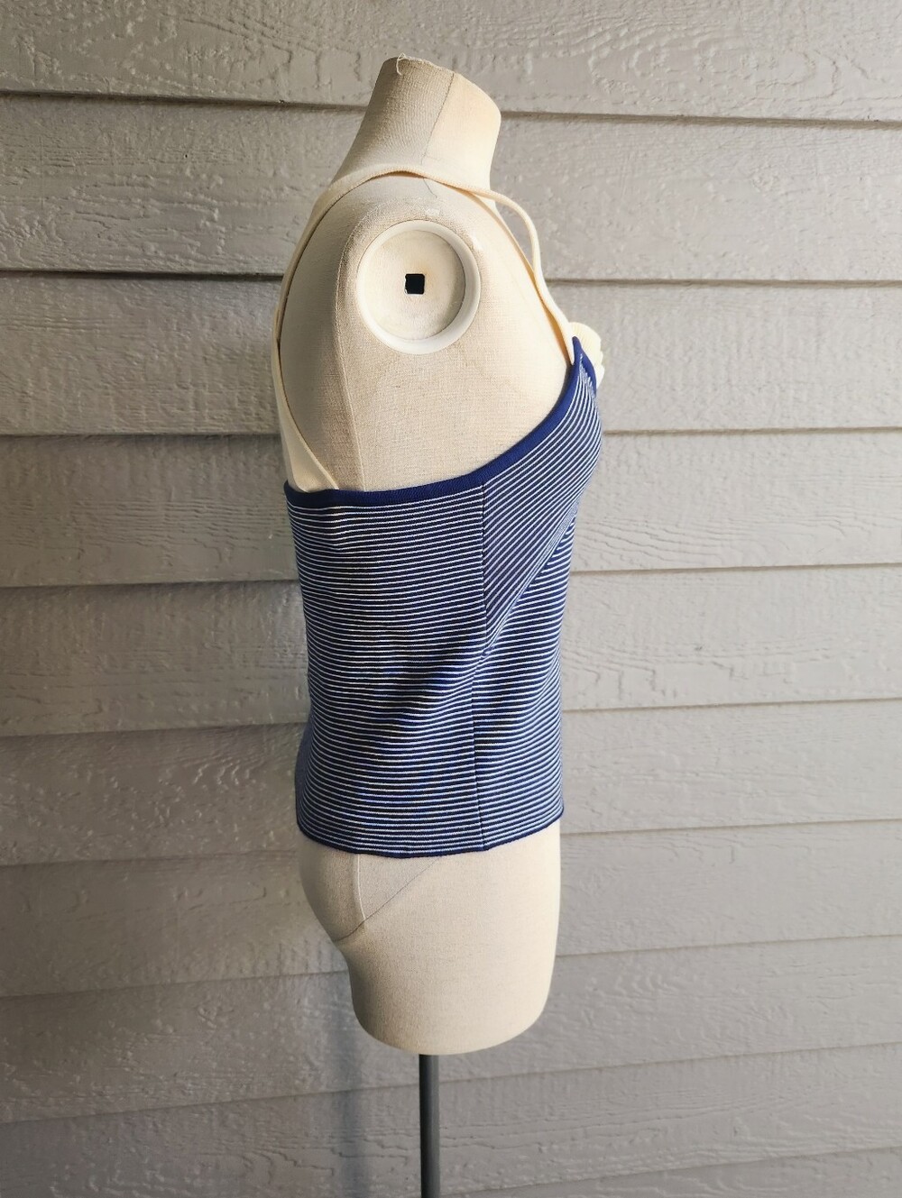 Sonia Rykiel Navy and Cream Striped Knit Tank Top - Picture 5 of 12